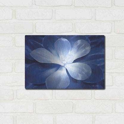 Luxe Metal Art 'Blue Succulent II' by Lori Deiter, Metal Wall Art,16x12