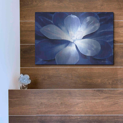 Luxe Metal Art 'Blue Succulent II' by Lori Deiter, Metal Wall Art,16x12