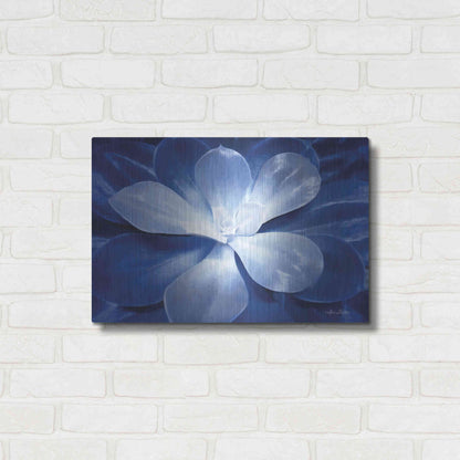 Luxe Metal Art 'Blue Succulent II' by Lori Deiter, Metal Wall Art,24x16