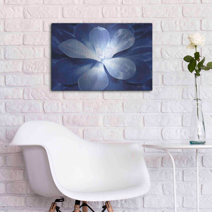 Luxe Metal Art 'Blue Succulent II' by Lori Deiter, Metal Wall Art,24x16