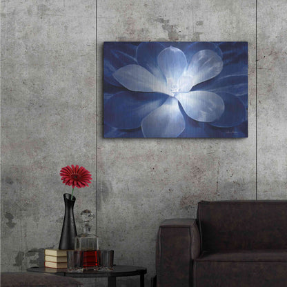 Luxe Metal Art 'Blue Succulent II' by Lori Deiter, Metal Wall Art,36x24