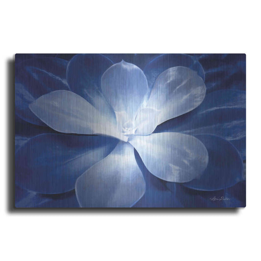 Luxe Metal Art 'Blue Succulent II' by Lori Deiter, Metal Wall Art