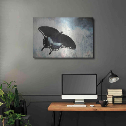 Luxe Metal Art 'Teal Butterfly I' by Lori Deiter, Metal Wall Art,36x24