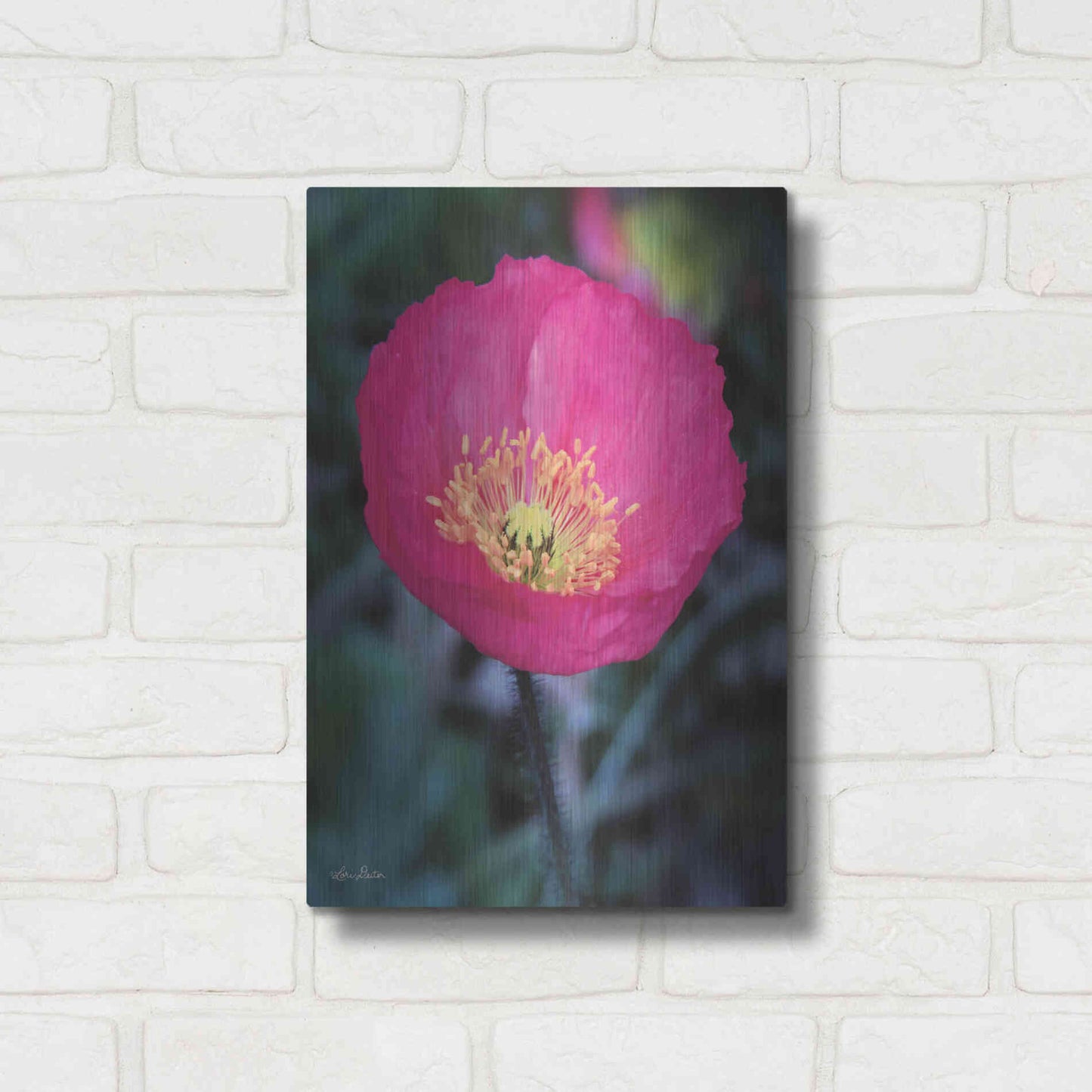 Luxe Metal Art 'Floral Pop I' by Lori Deiter, Metal Wall Art,12x16