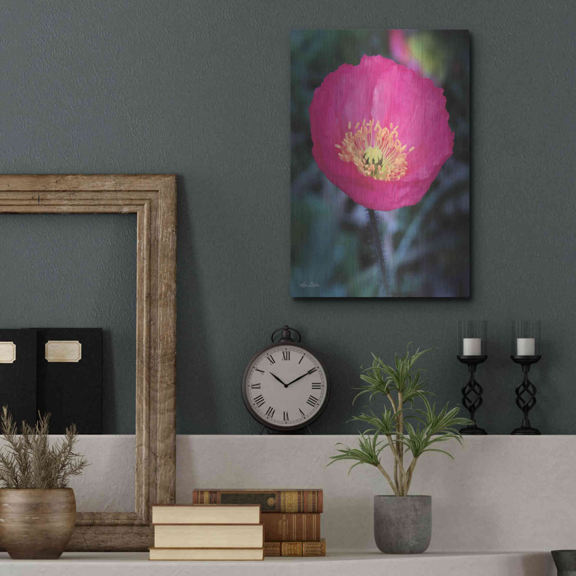 Luxe Metal Art 'Floral Pop I' by Lori Deiter, Metal Wall Art,12x16