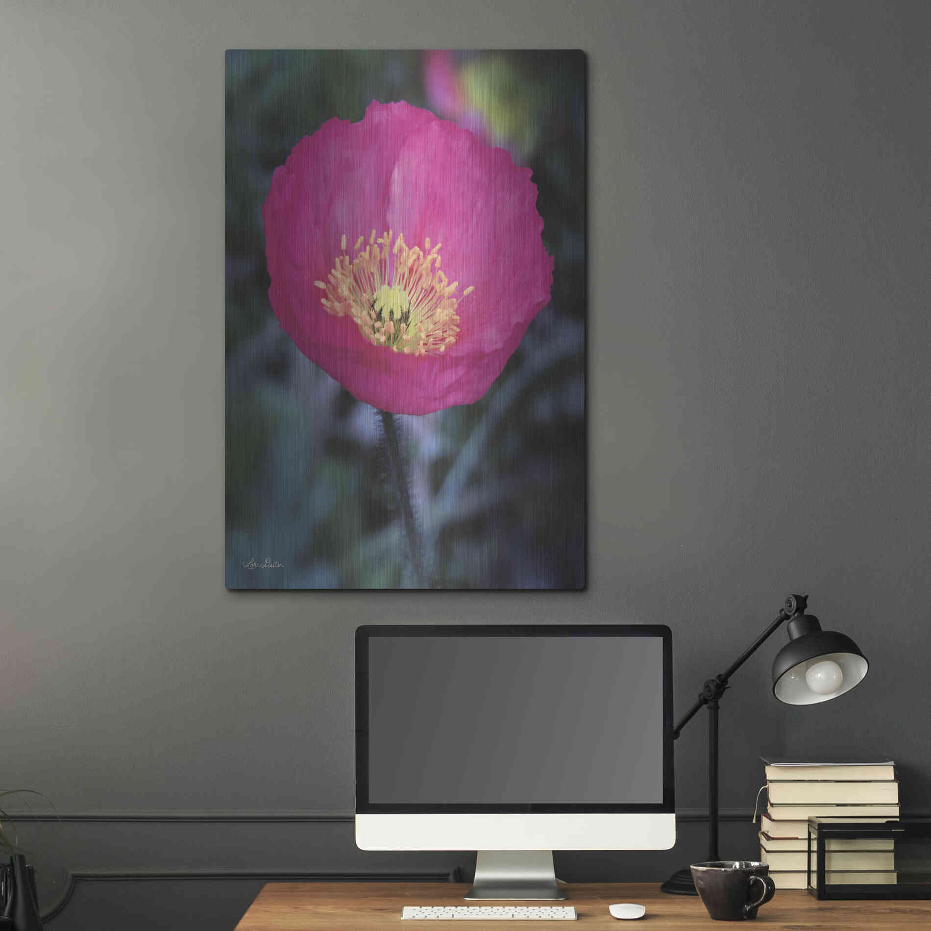 Luxe Metal Art 'Floral Pop I' by Lori Deiter, Metal Wall Art,24x36