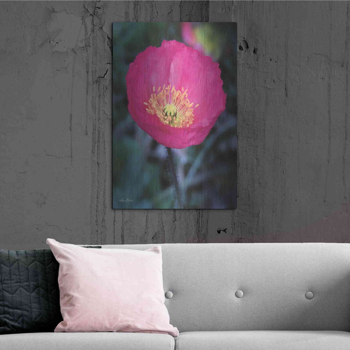 Luxe Metal Art 'Floral Pop I' by Lori Deiter, Metal Wall Art,24x36