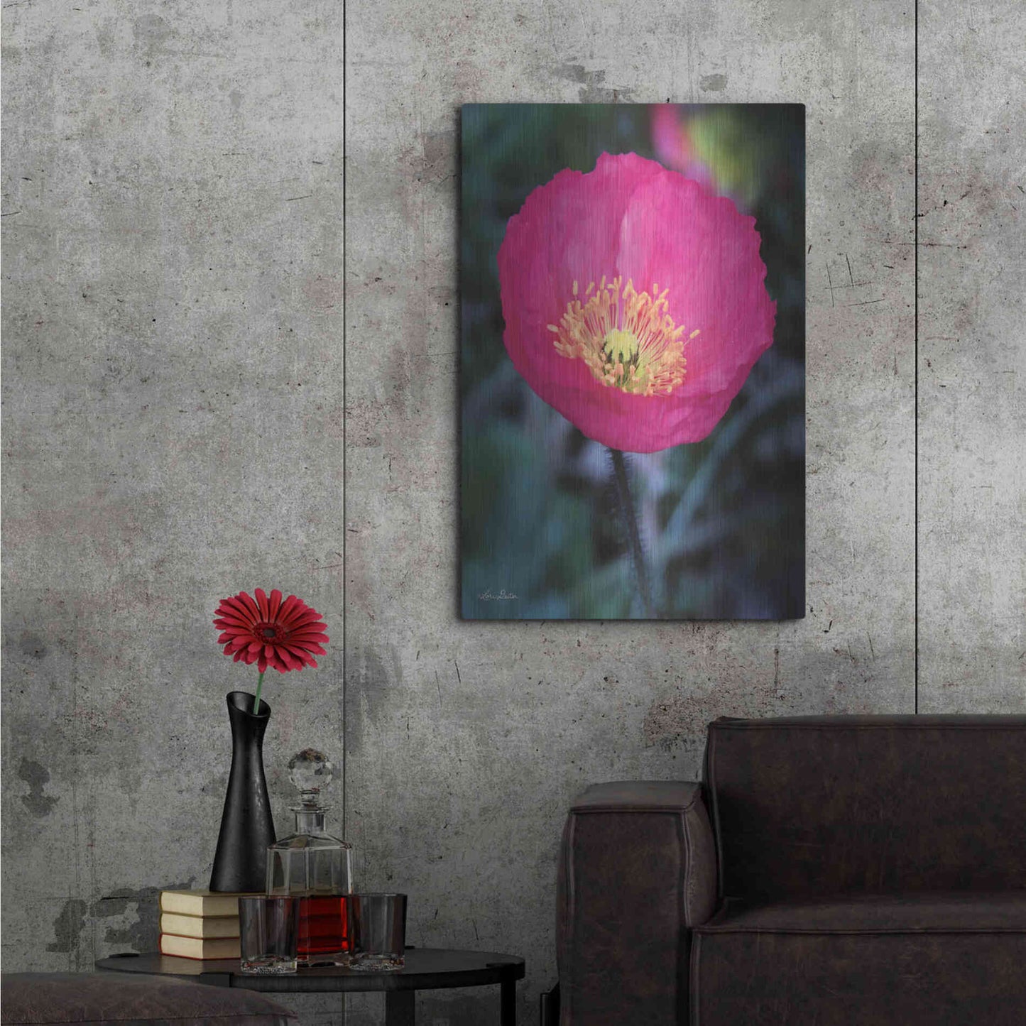 Luxe Metal Art 'Floral Pop I' by Lori Deiter, Metal Wall Art,24x36