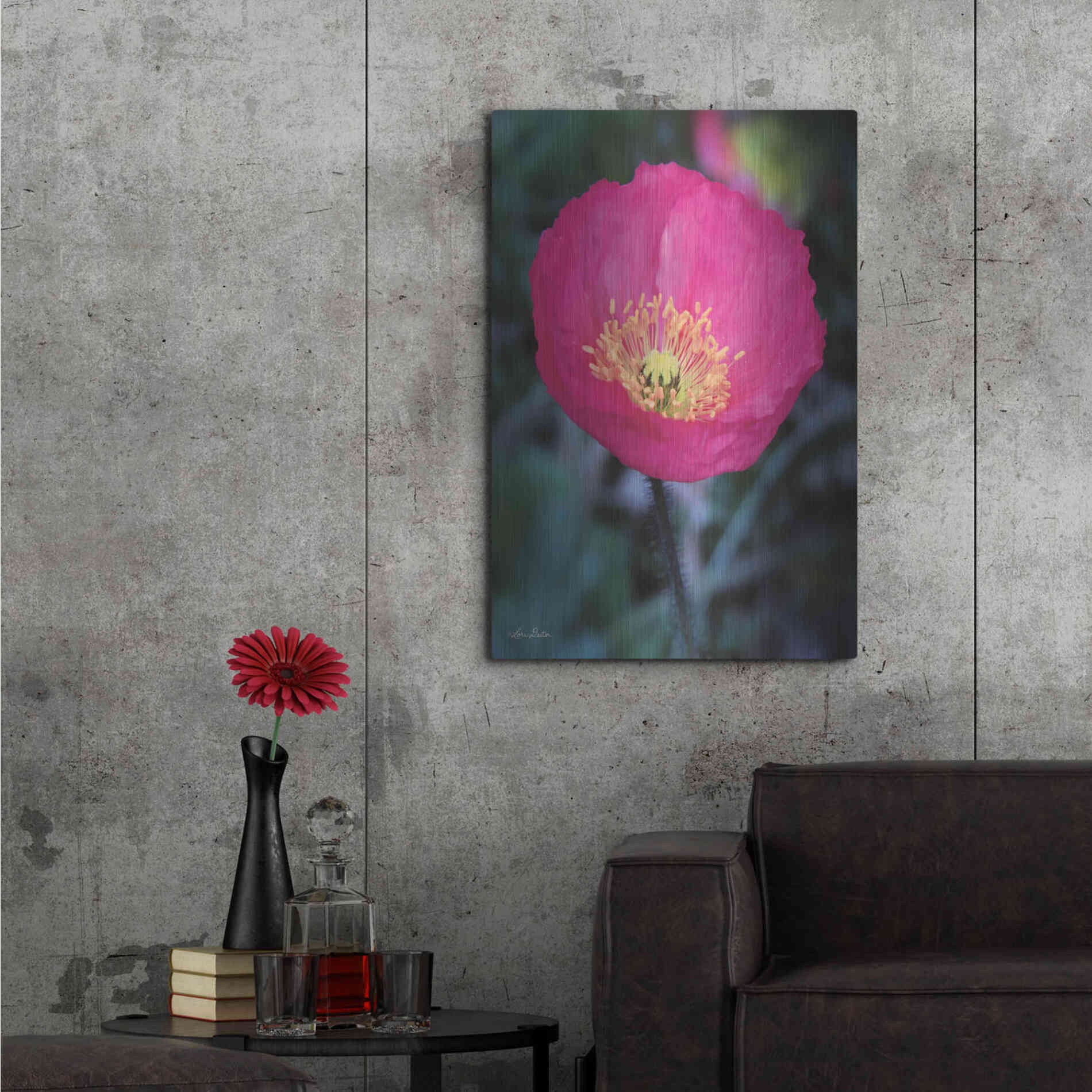 Luxe Metal Art 'Floral Pop I' by Lori Deiter, Metal Wall Art,24x36