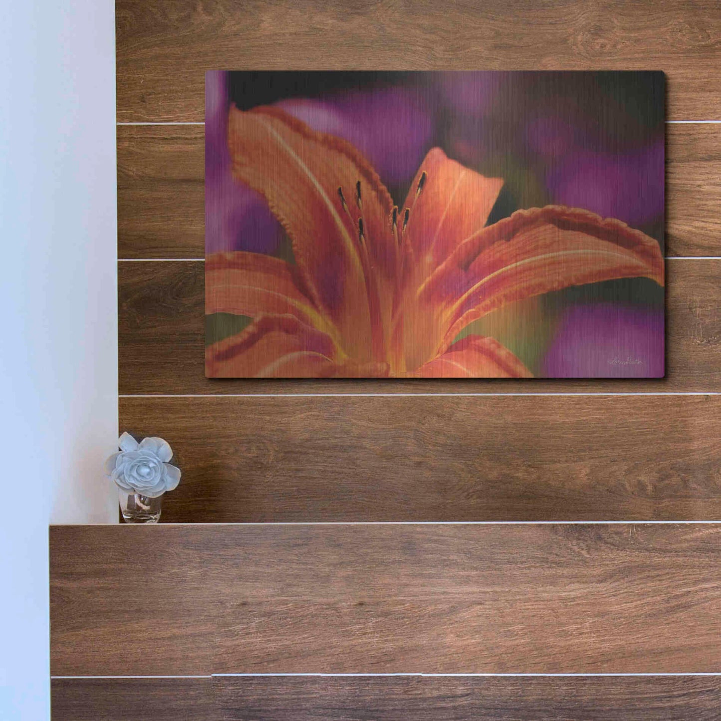 Luxe Metal Art 'Floral Pop V' by Lori Deiter, Metal Wall Art,16x12