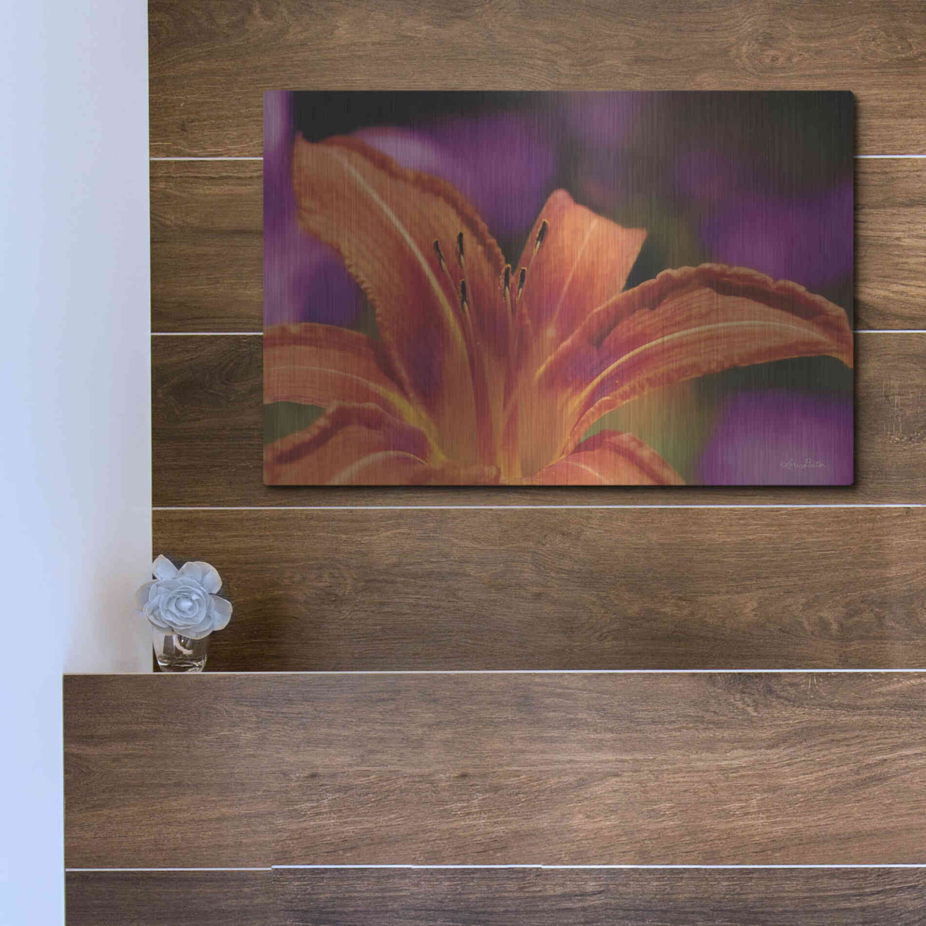 Luxe Metal Art 'Floral Pop V' by Lori Deiter, Metal Wall Art,16x12