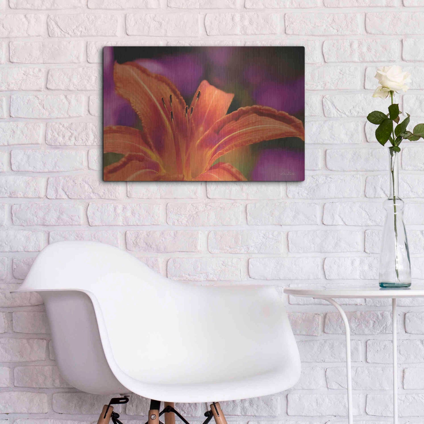 Luxe Metal Art 'Floral Pop V' by Lori Deiter, Metal Wall Art,24x16