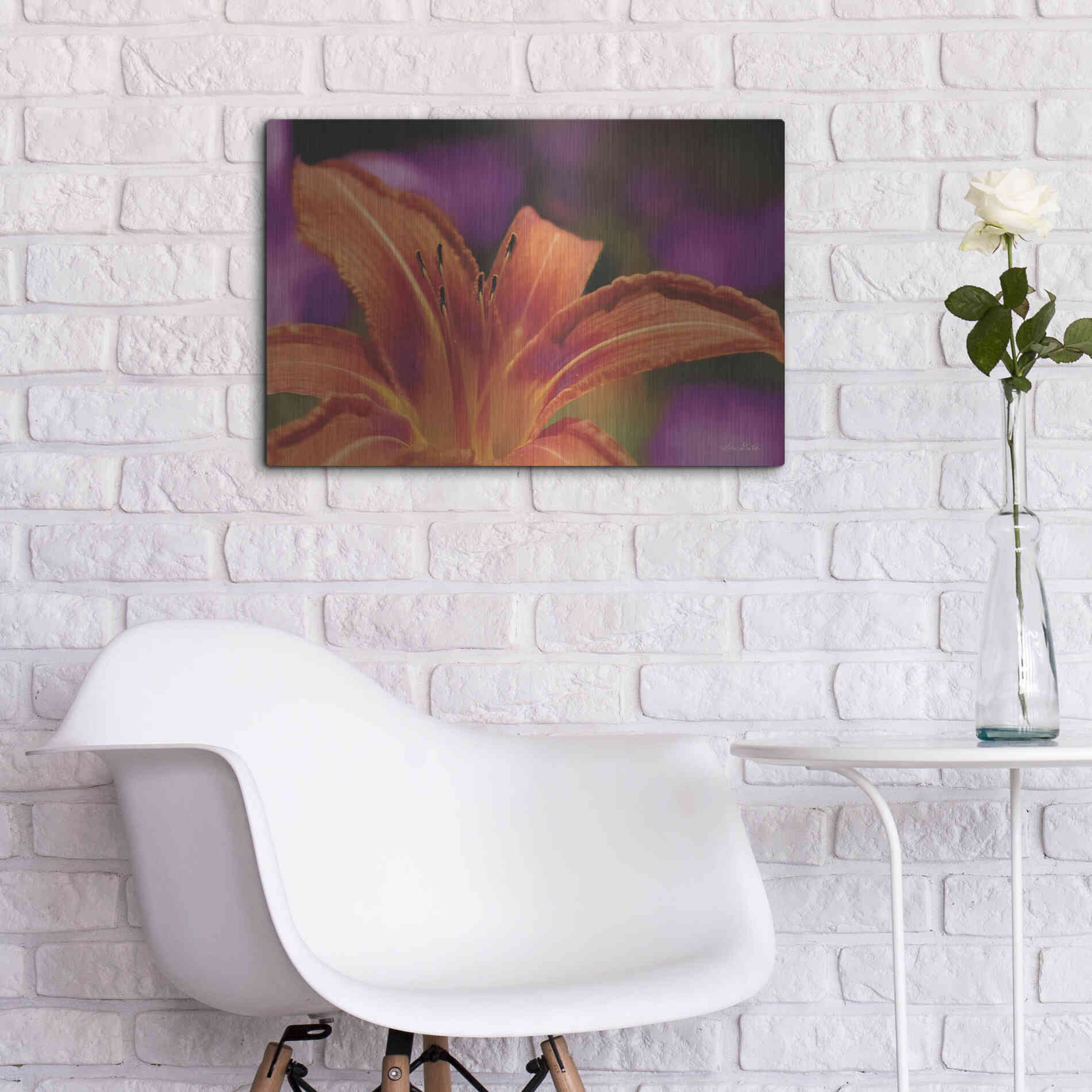 Luxe Metal Art 'Floral Pop V' by Lori Deiter, Metal Wall Art,24x16