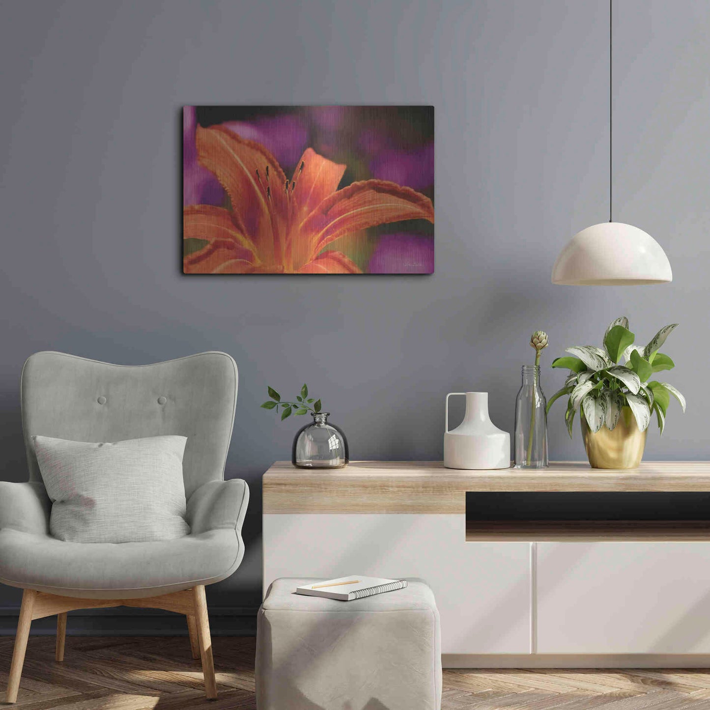 Luxe Metal Art 'Floral Pop V' by Lori Deiter, Metal Wall Art,24x16