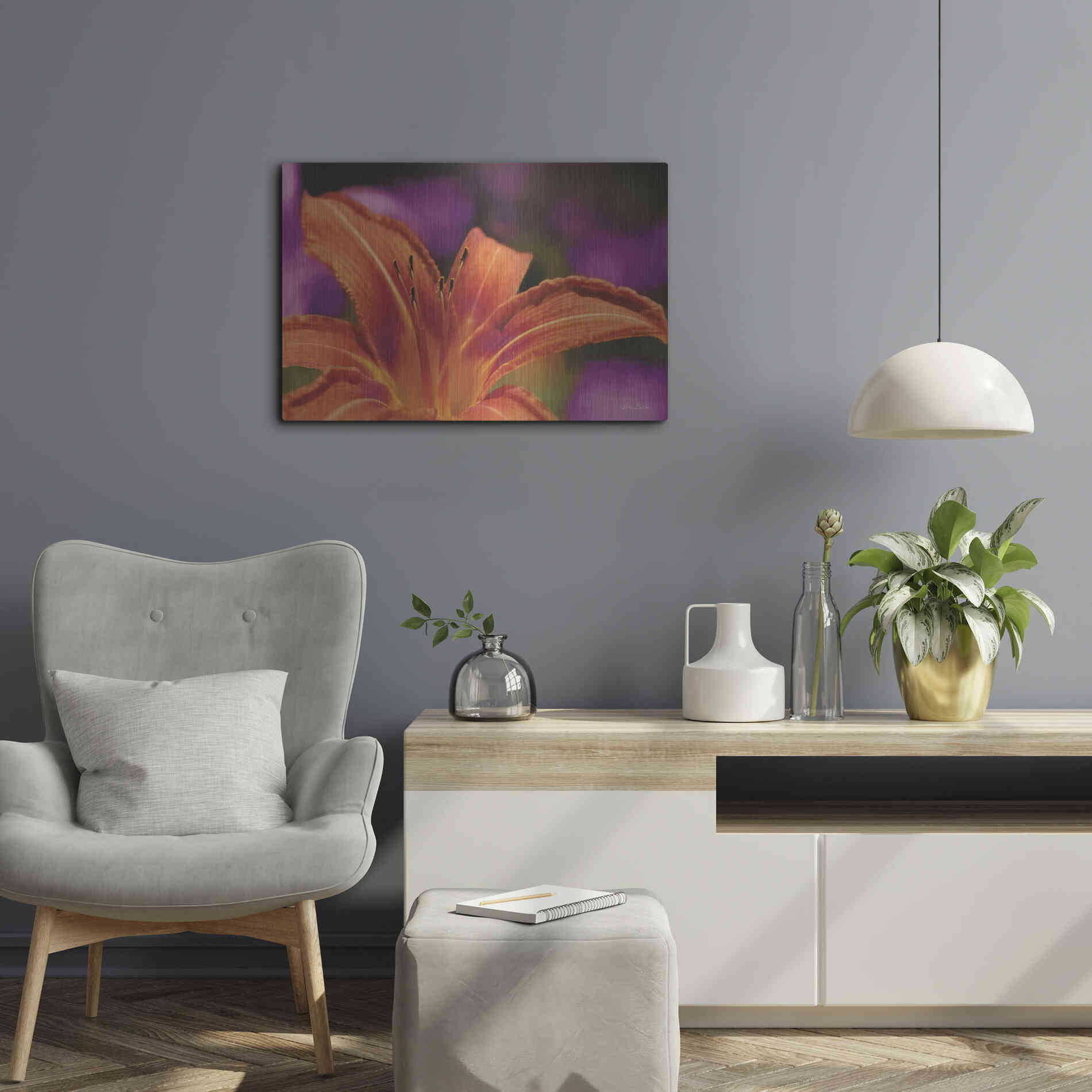 Luxe Metal Art 'Floral Pop V' by Lori Deiter, Metal Wall Art,24x16