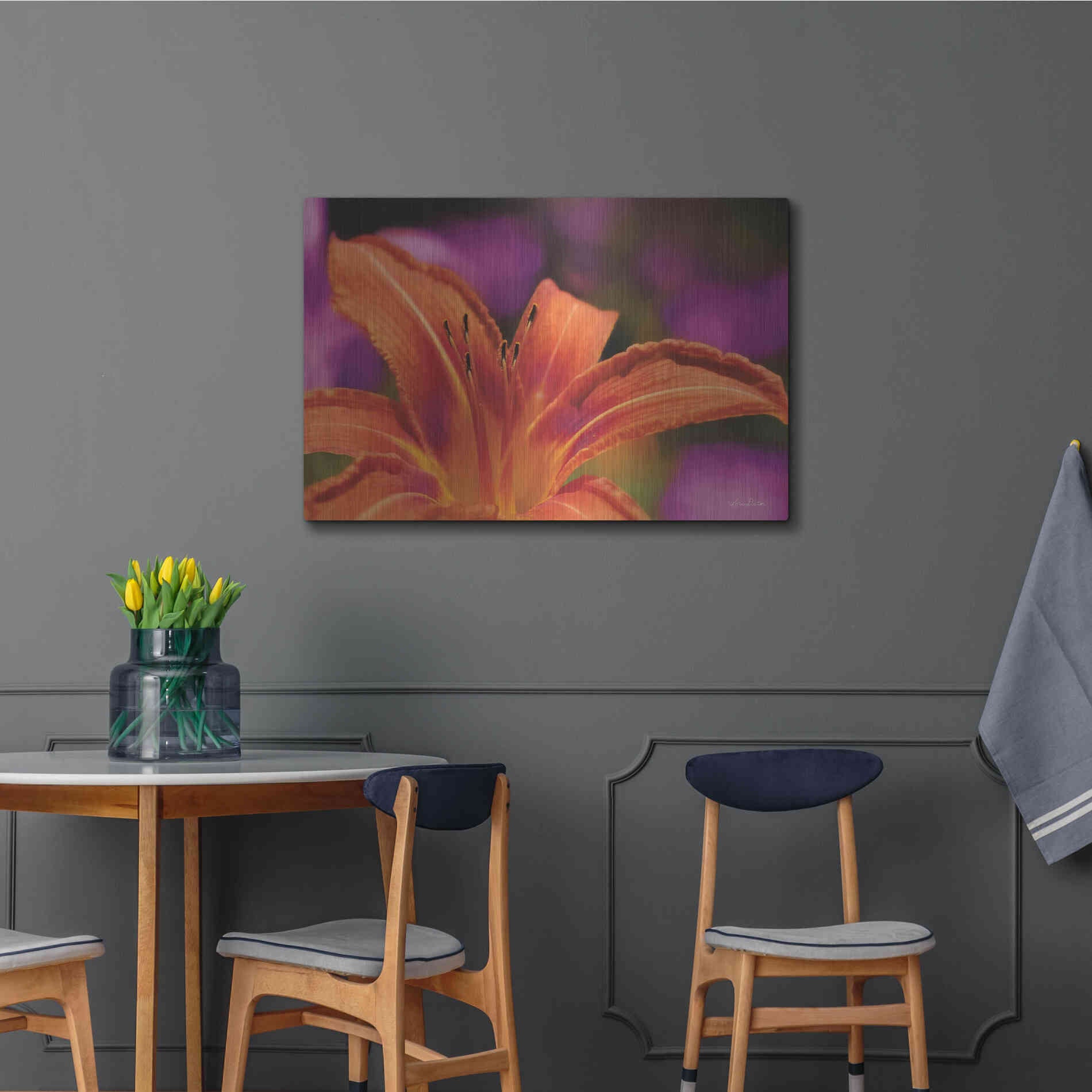 Luxe Metal Art 'Floral Pop V' by Lori Deiter, Metal Wall Art,36x24