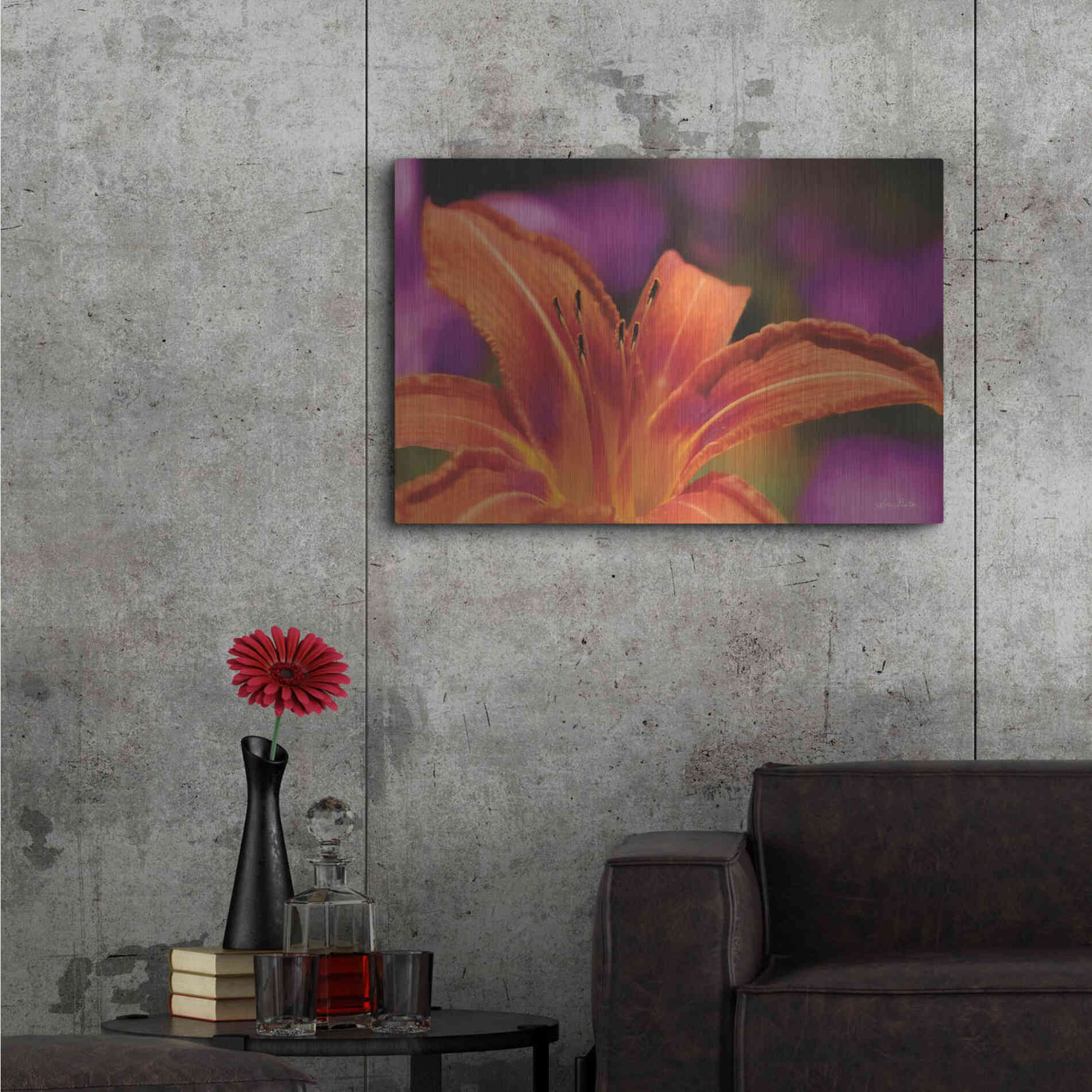 Luxe Metal Art 'Floral Pop V' by Lori Deiter, Metal Wall Art,36x24