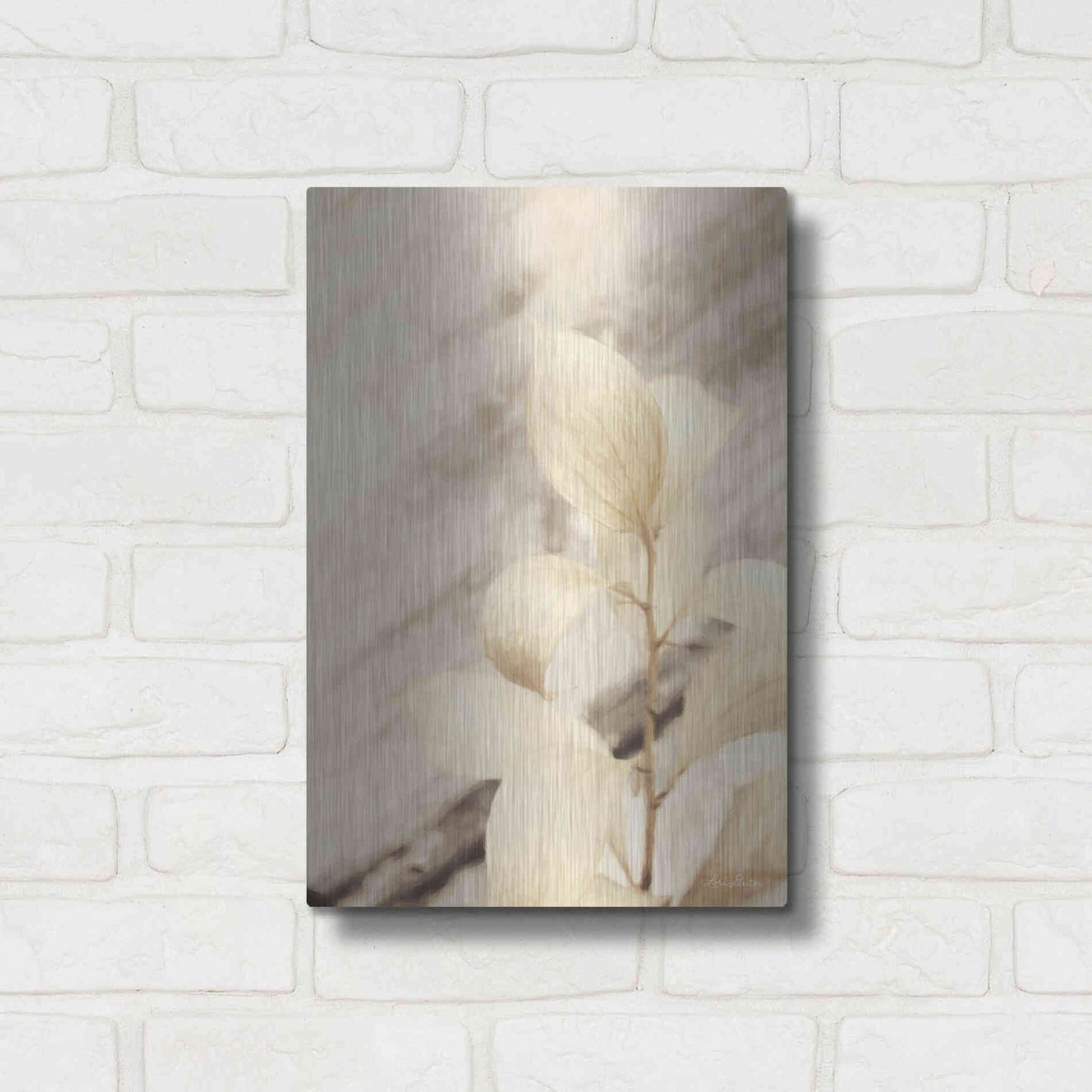Luxe Metal Art 'Golden Leaves' by Lori Deiter, Metal Wall Art,12x16