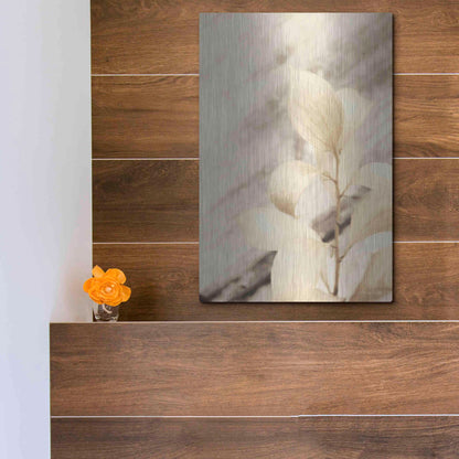 Luxe Metal Art 'Golden Leaves' by Lori Deiter, Metal Wall Art,12x16