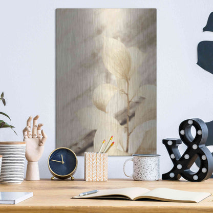 Luxe Metal Art 'Golden Leaves' by Lori Deiter, Metal Wall Art,12x16