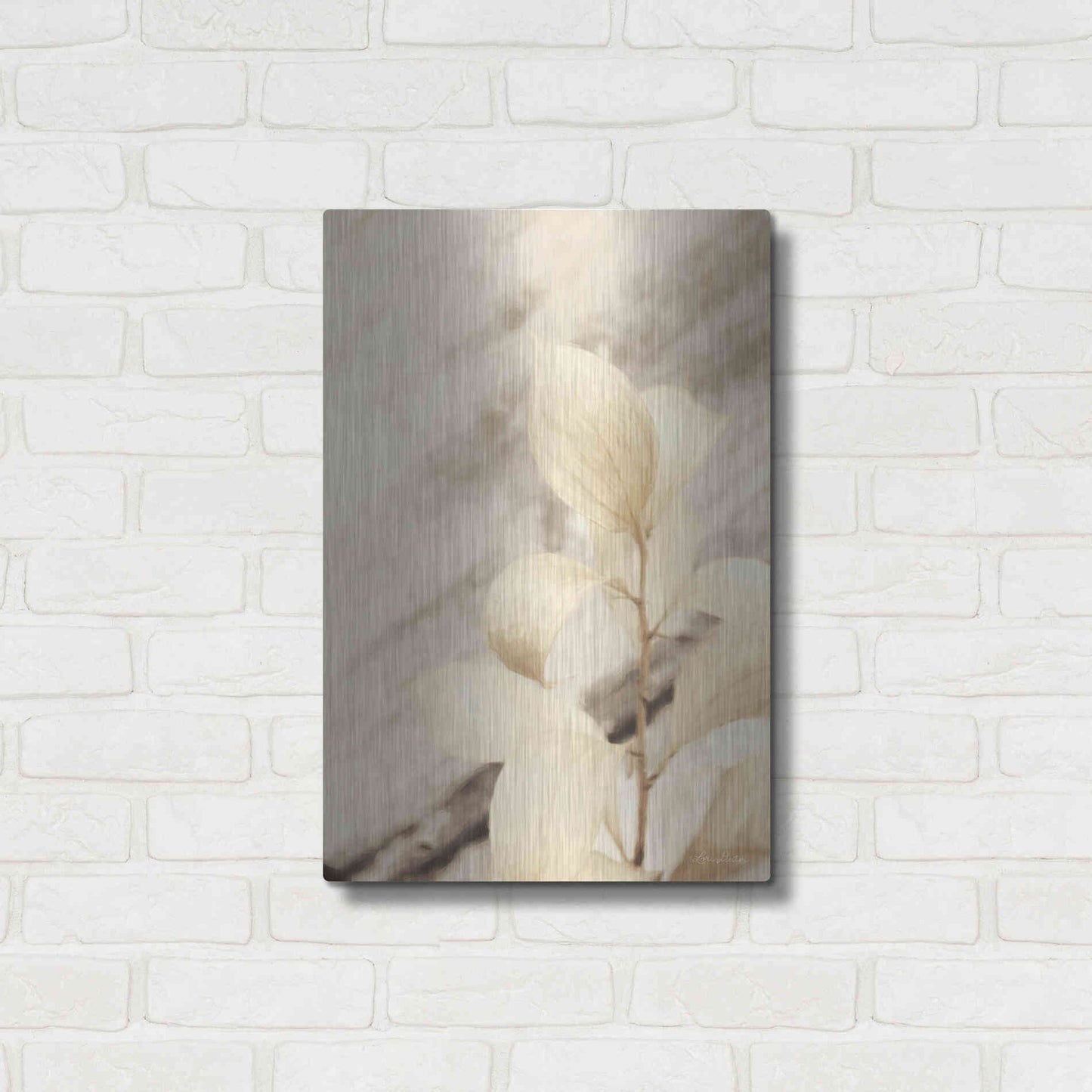 Luxe Metal Art 'Golden Leaves' by Lori Deiter, Metal Wall Art,16x24