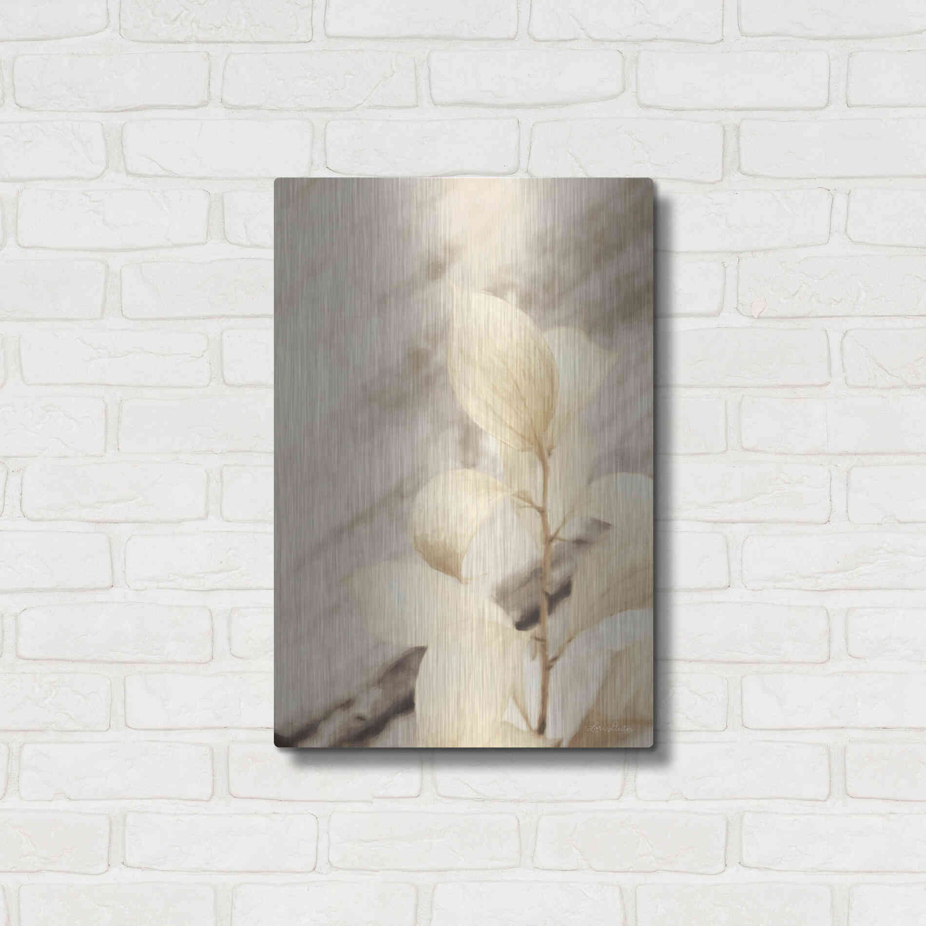 Luxe Metal Art 'Golden Leaves' by Lori Deiter, Metal Wall Art,16x24