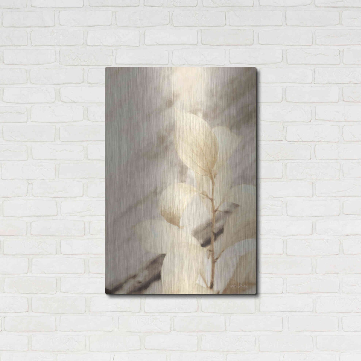 Luxe Metal Art 'Golden Leaves' by Lori Deiter, Metal Wall Art,24x36