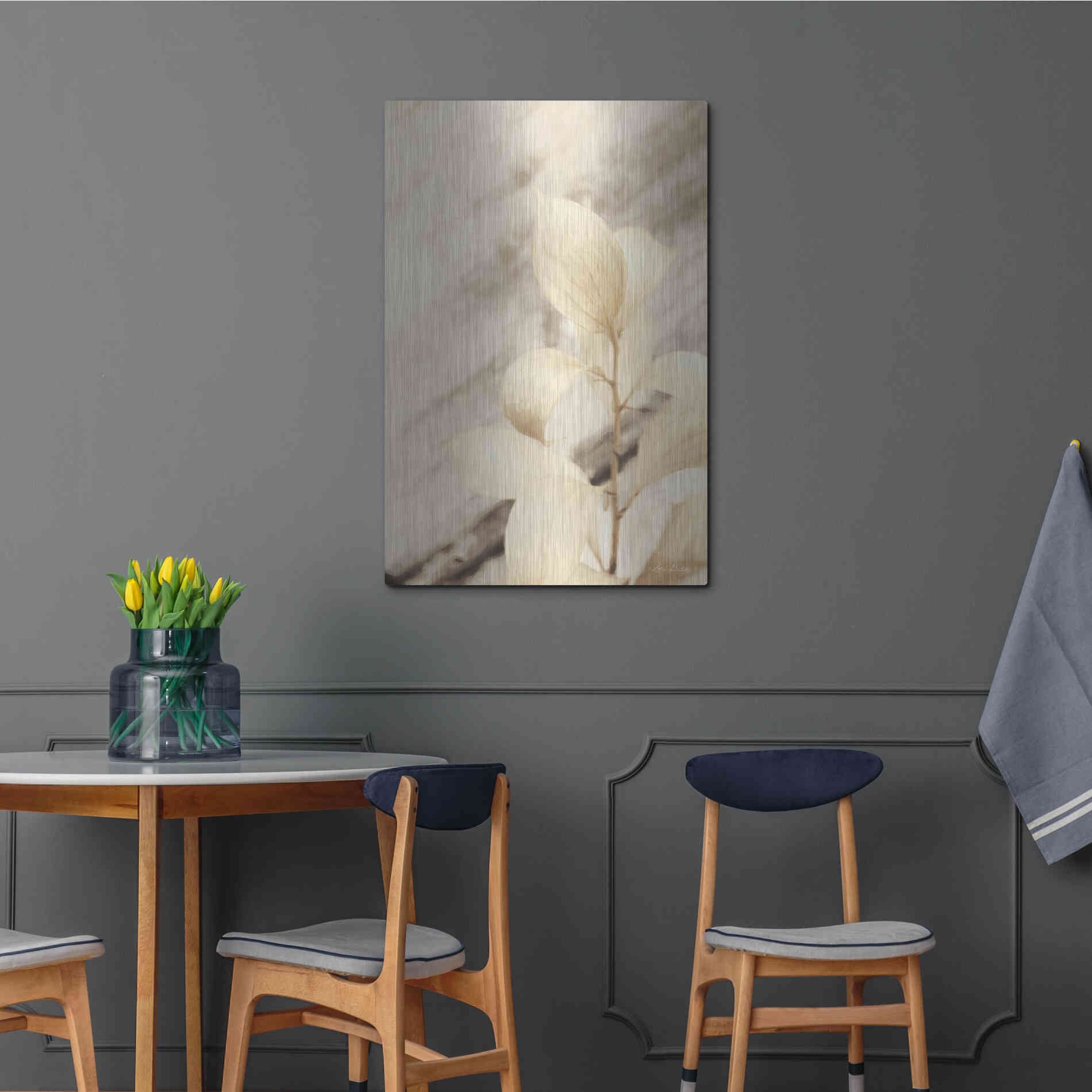 Luxe Metal Art 'Golden Leaves' by Lori Deiter, Metal Wall Art,24x36
