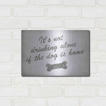 Luxe Metal Art 'Drinking Alone' by Lori Deiter, Metal Wall Art,16x12