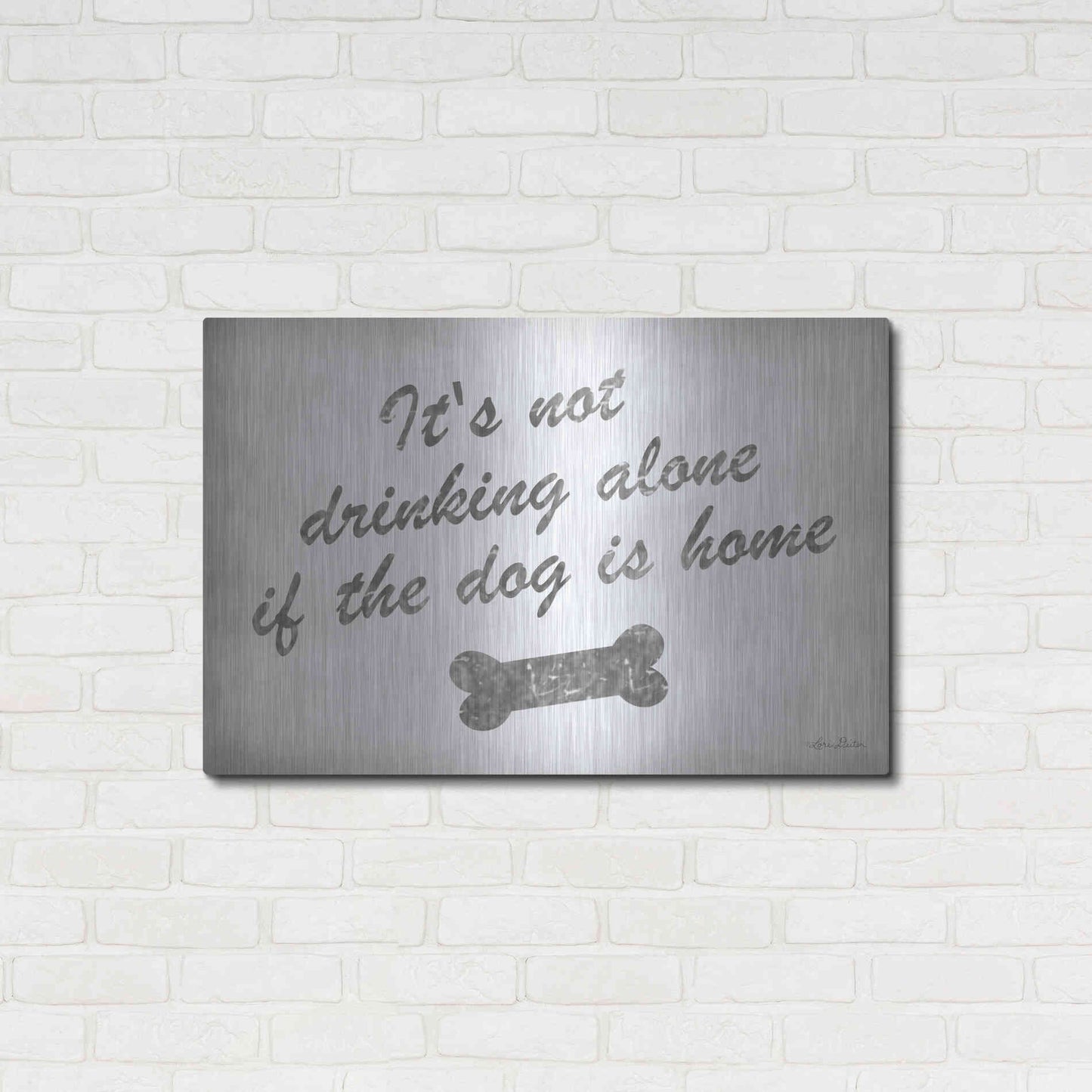 Luxe Metal Art 'Drinking Alone' by Lori Deiter, Metal Wall Art,36x24