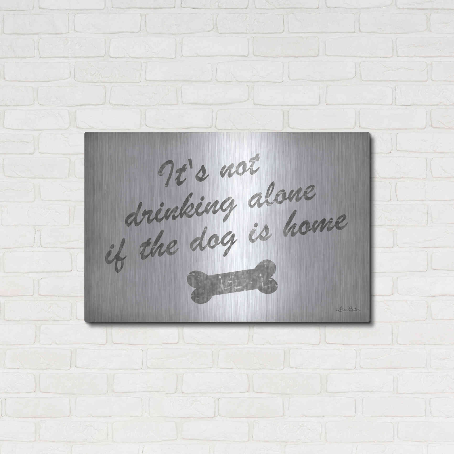 Luxe Metal Art 'Drinking Alone' by Lori Deiter, Metal Wall Art,36x24