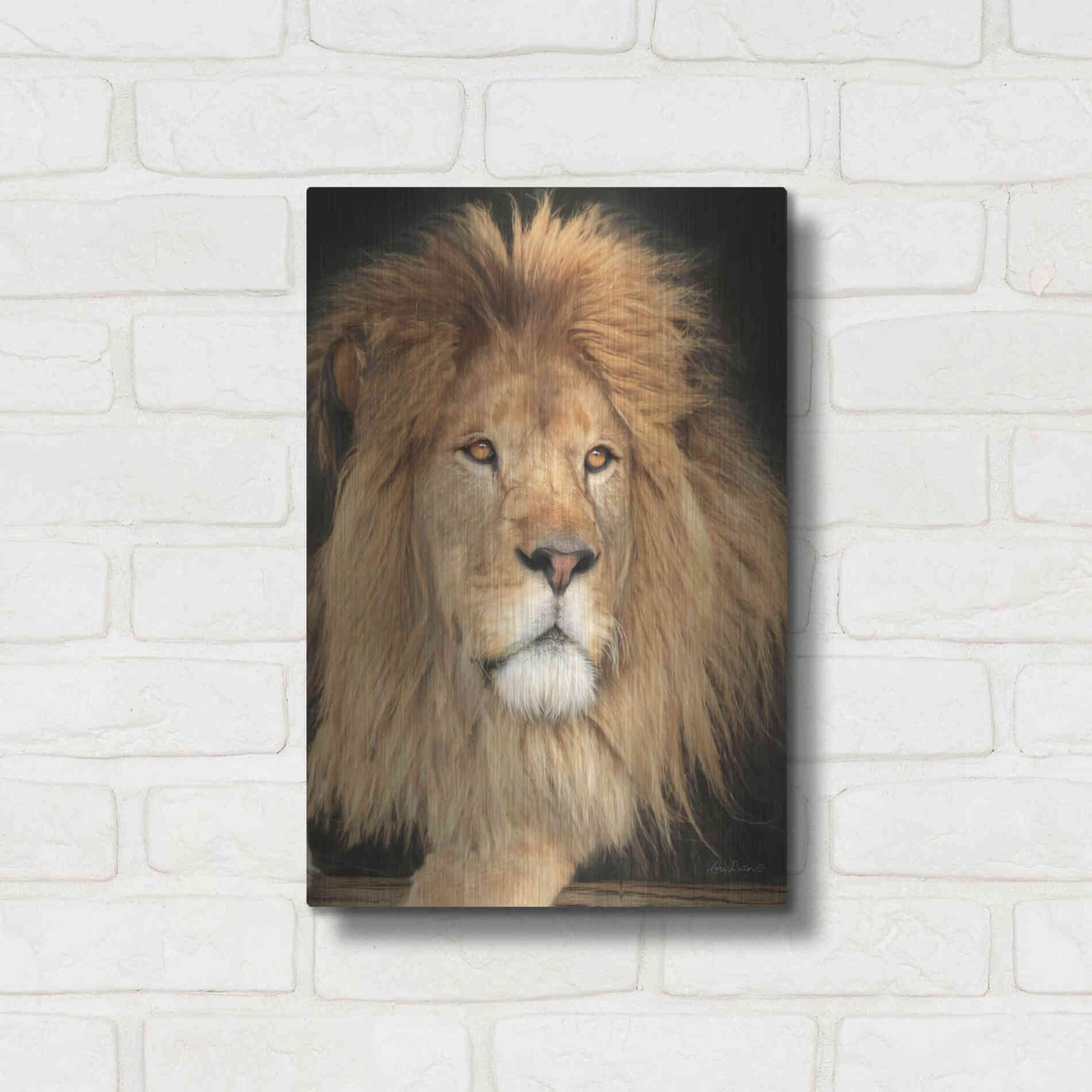 Luxe Metal Art 'King of the Jungle' by Lori Deiter, Metal Wall Art,12x16