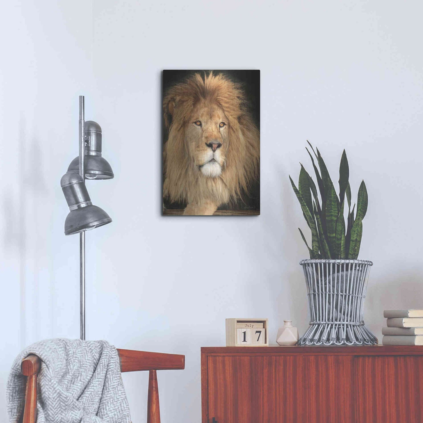 Luxe Metal Art 'King of the Jungle' by Lori Deiter, Metal Wall Art,16x24