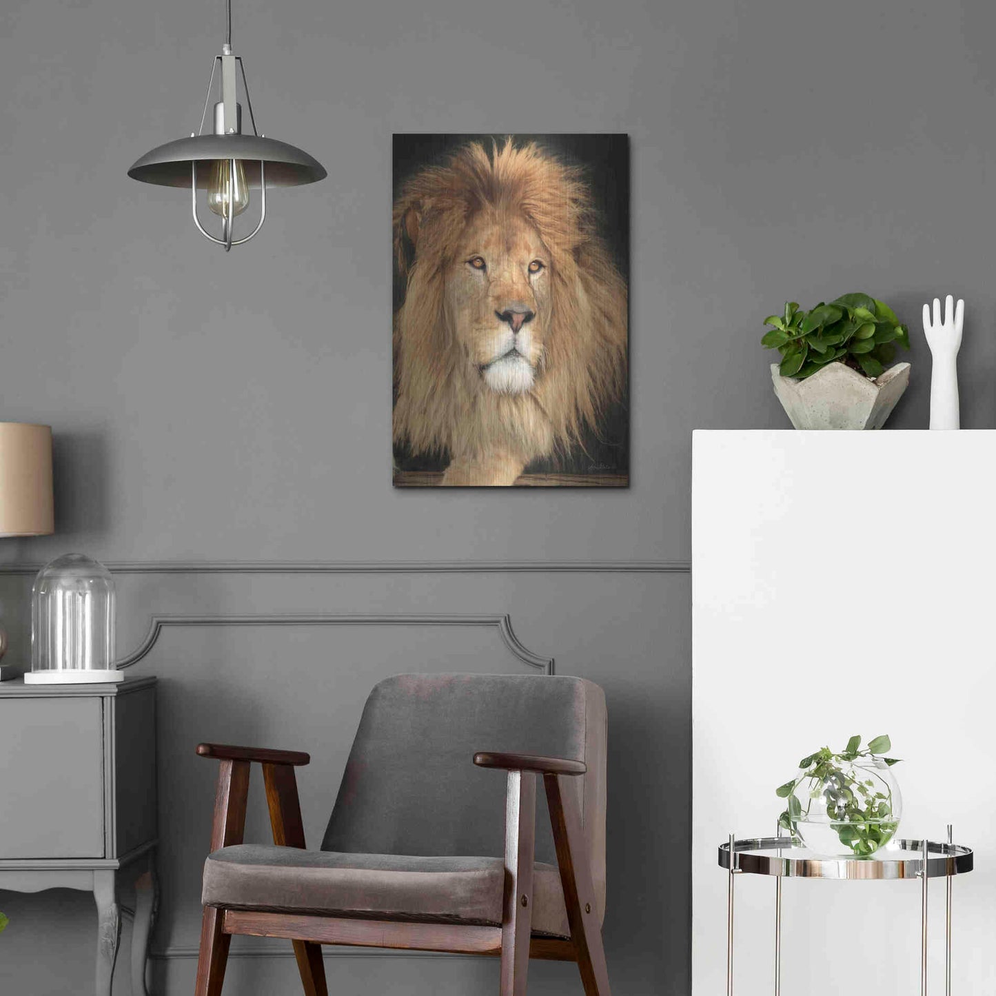 Luxe Metal Art 'King of the Jungle' by Lori Deiter, Metal Wall Art,16x24