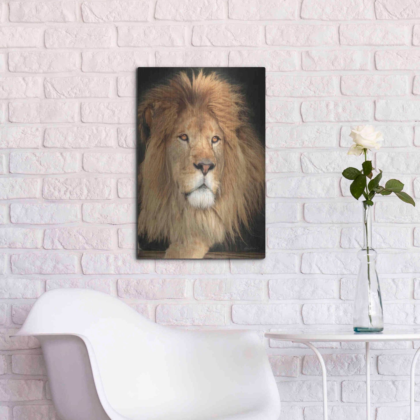 Luxe Metal Art 'King of the Jungle' by Lori Deiter, Metal Wall Art,16x24