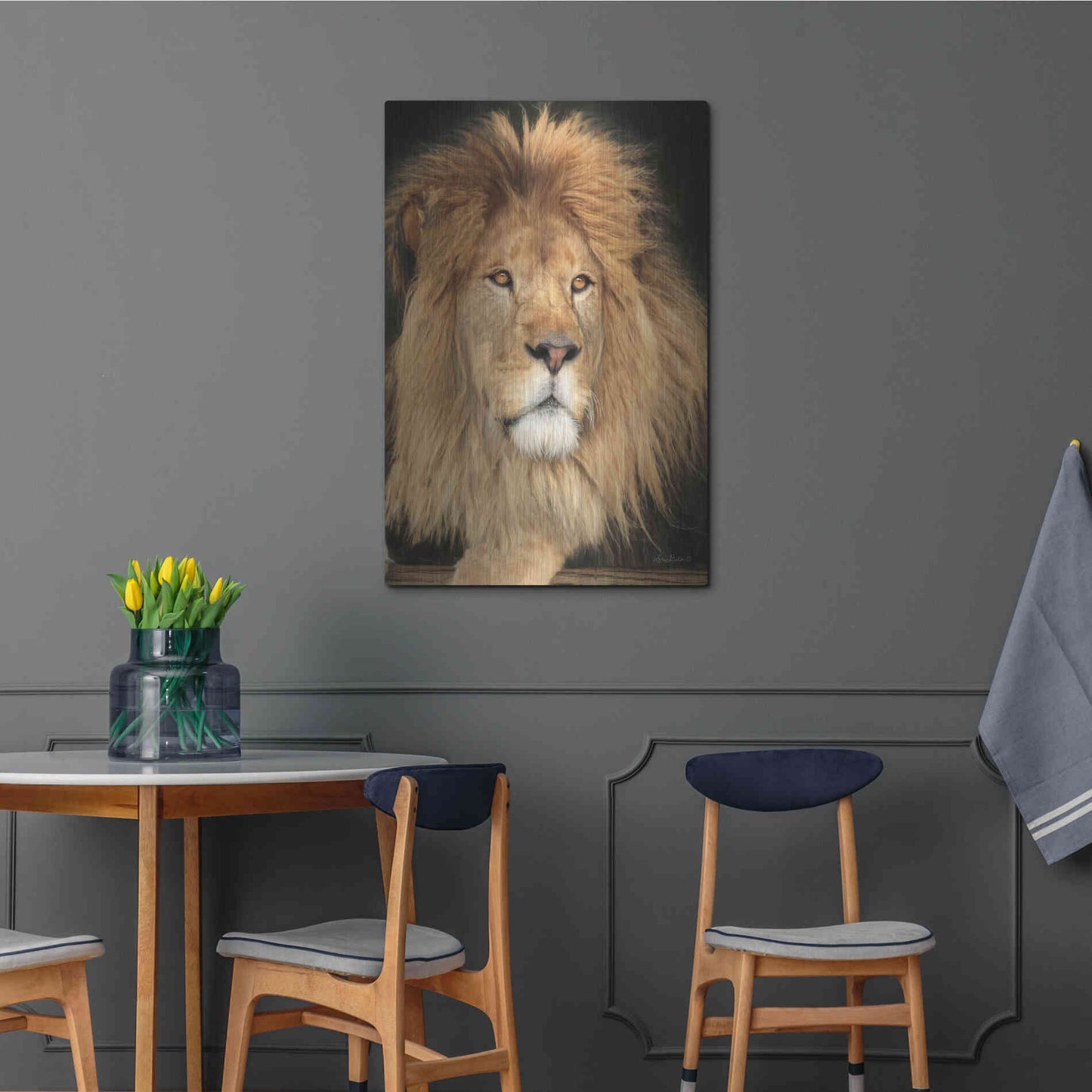 Luxe Metal Art 'King of the Jungle' by Lori Deiter, Metal Wall Art,24x36