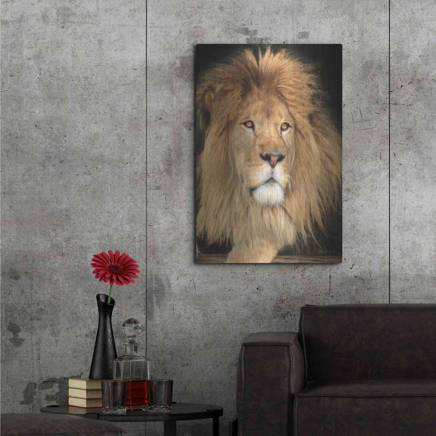 Luxe Metal Art 'King of the Jungle' by Lori Deiter, Metal Wall Art,24x36