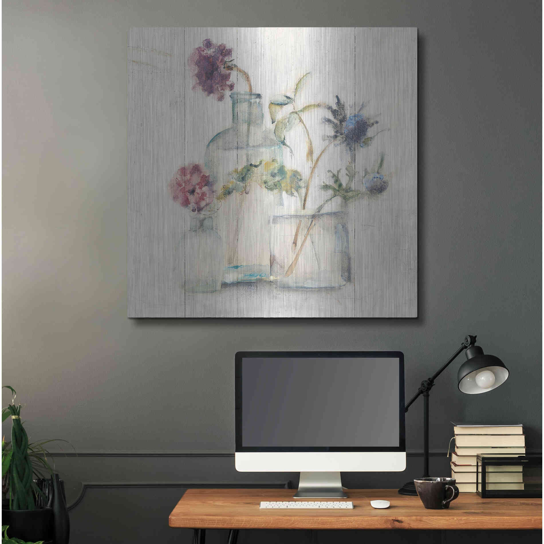 Luxe Metal Art 'Blossoms on Birch II' by Cheri Blum, Metal Wall Art,36x36