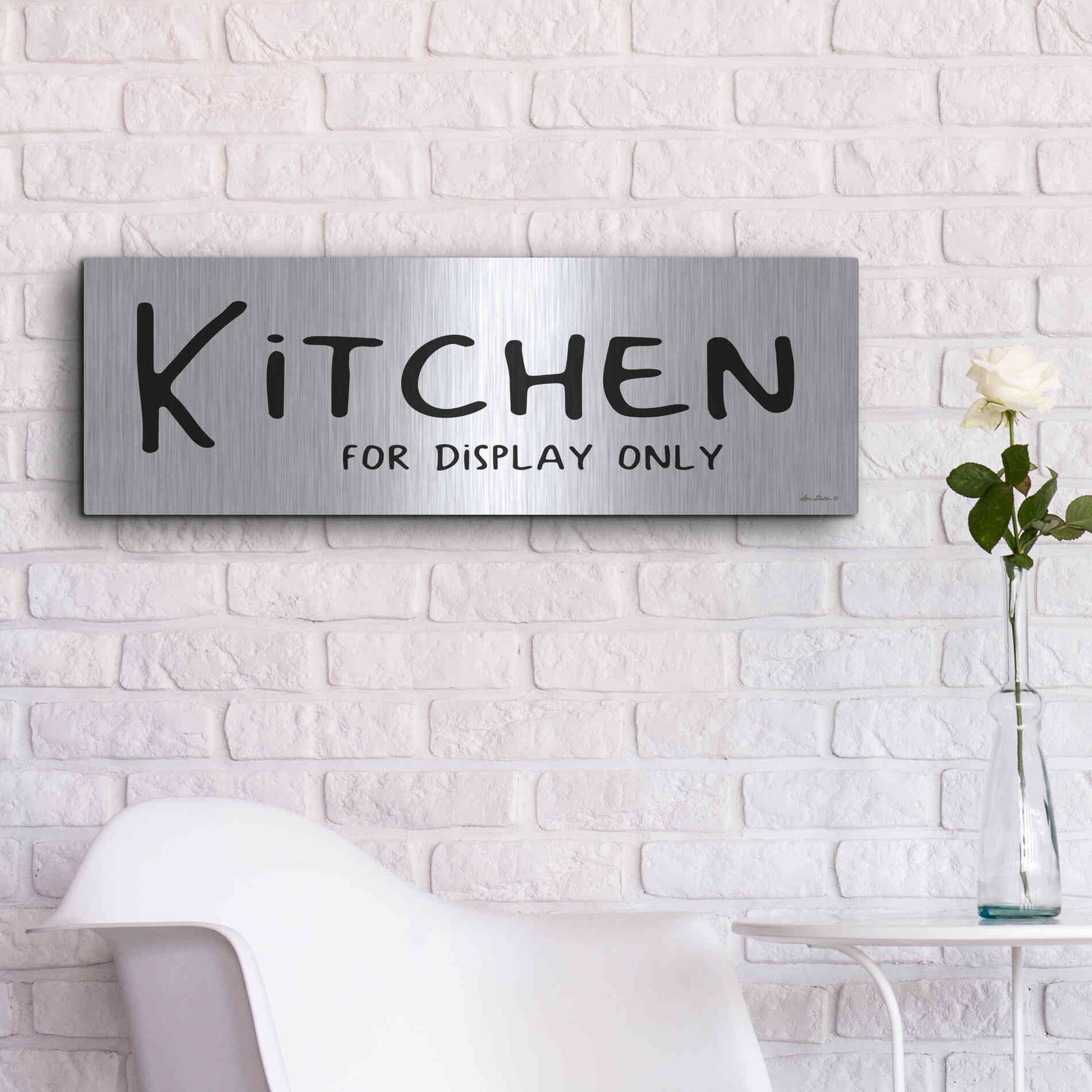 Luxe Metal Art 'Kitchen for Display Only' by Lori Deiter, Metal Wall Art,36x12
