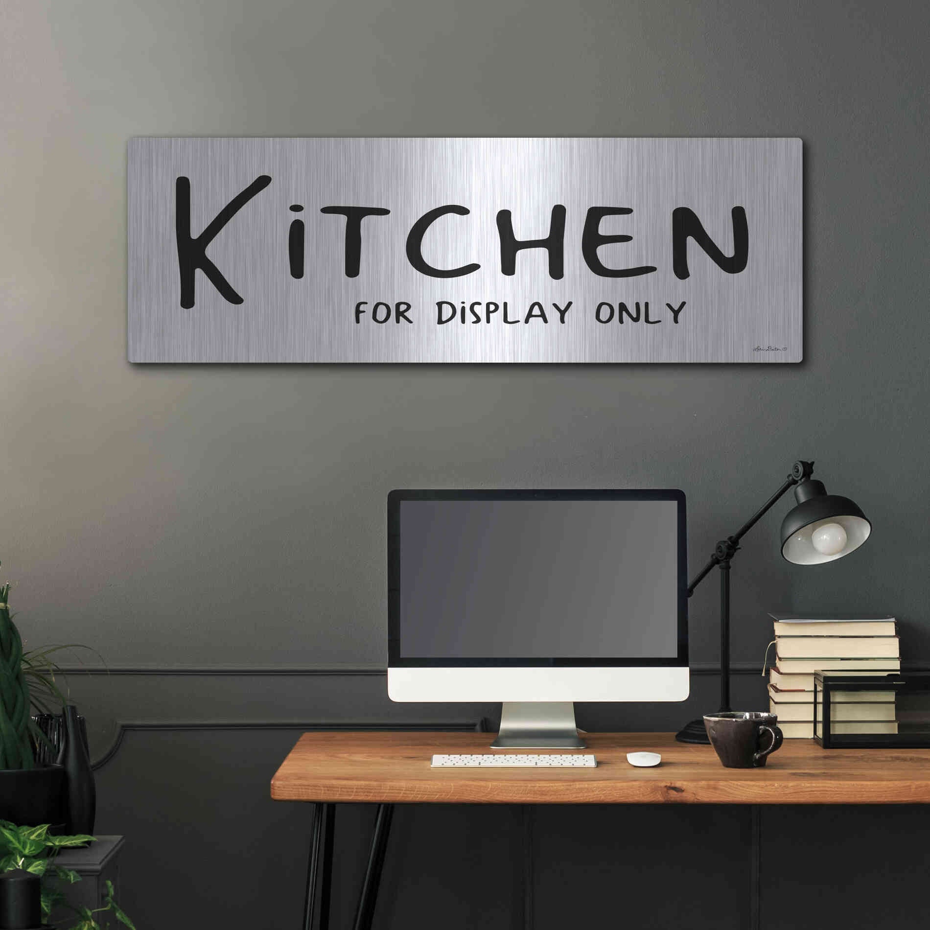 Luxe Metal Art 'Kitchen for Display Only' by Lori Deiter, Metal Wall Art,48x16