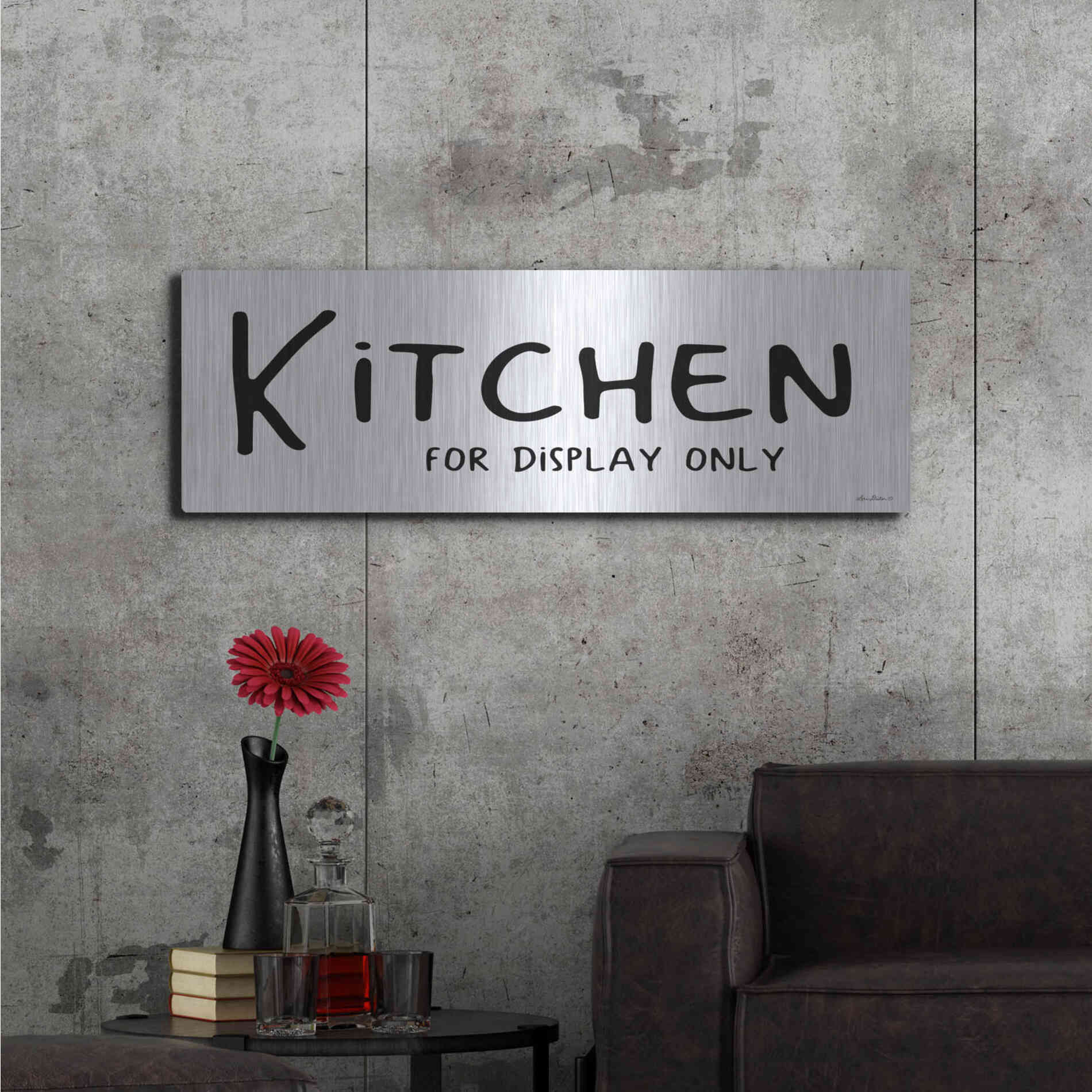 Luxe Metal Art 'Kitchen for Display Only' by Lori Deiter, Metal Wall Art,48x16