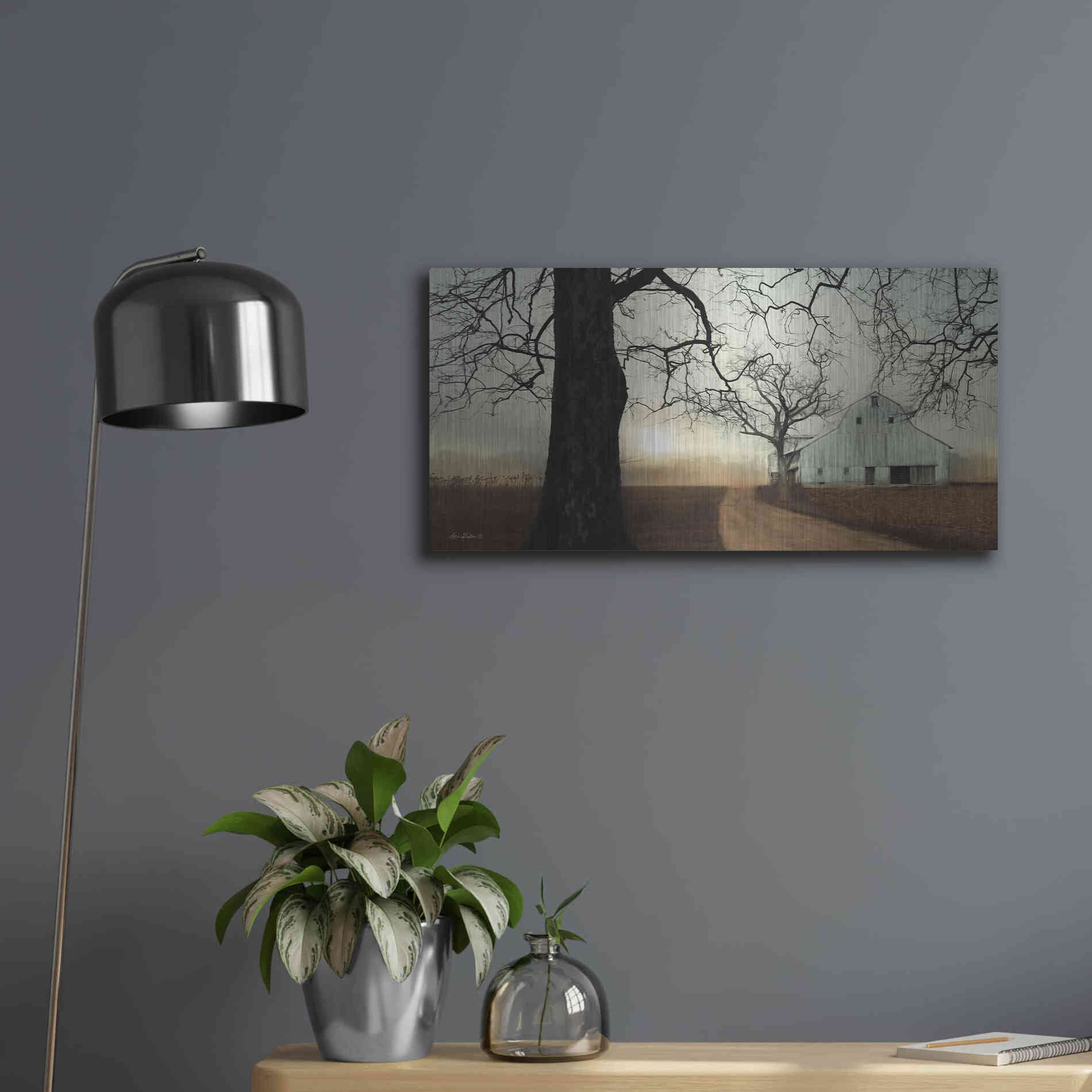 Luxe Metal Art 'Millersburg Sunrise' by Lori Deiter, Metal Wall Art,24x12