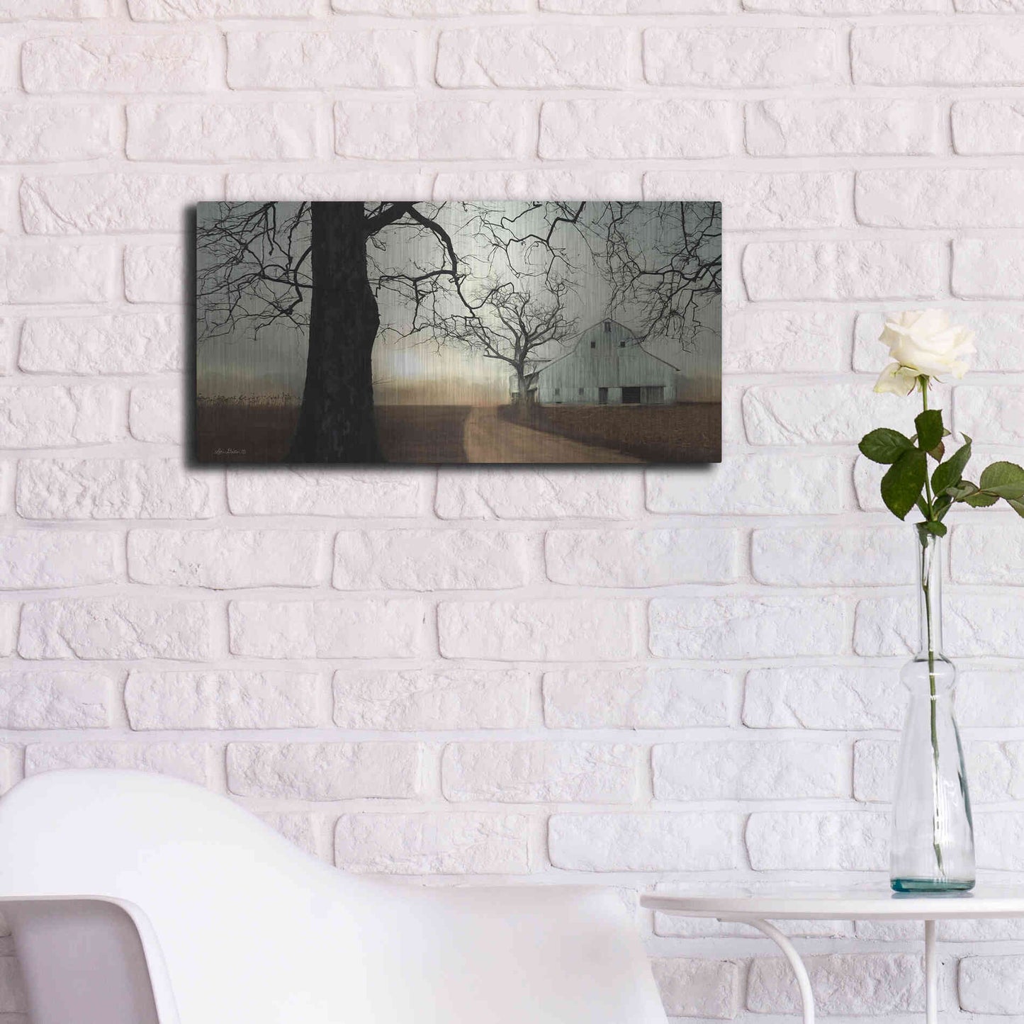 Luxe Metal Art 'Millersburg Sunrise' by Lori Deiter, Metal Wall Art,24x12
