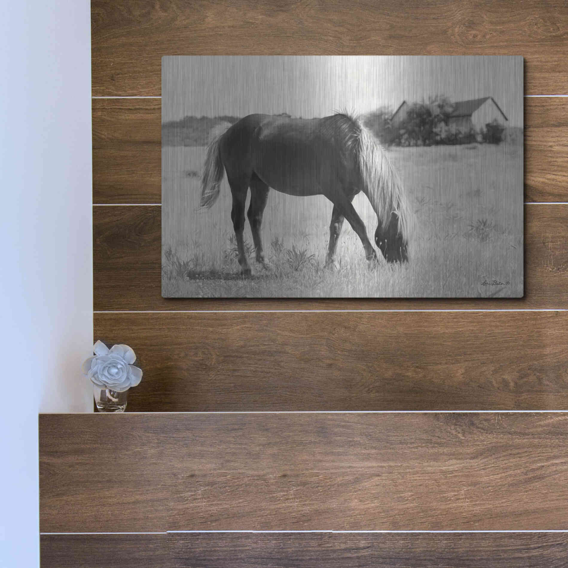 Luxe Metal Art 'Summer Grazing' by Lori Deiter, Metal Wall Art,16x12