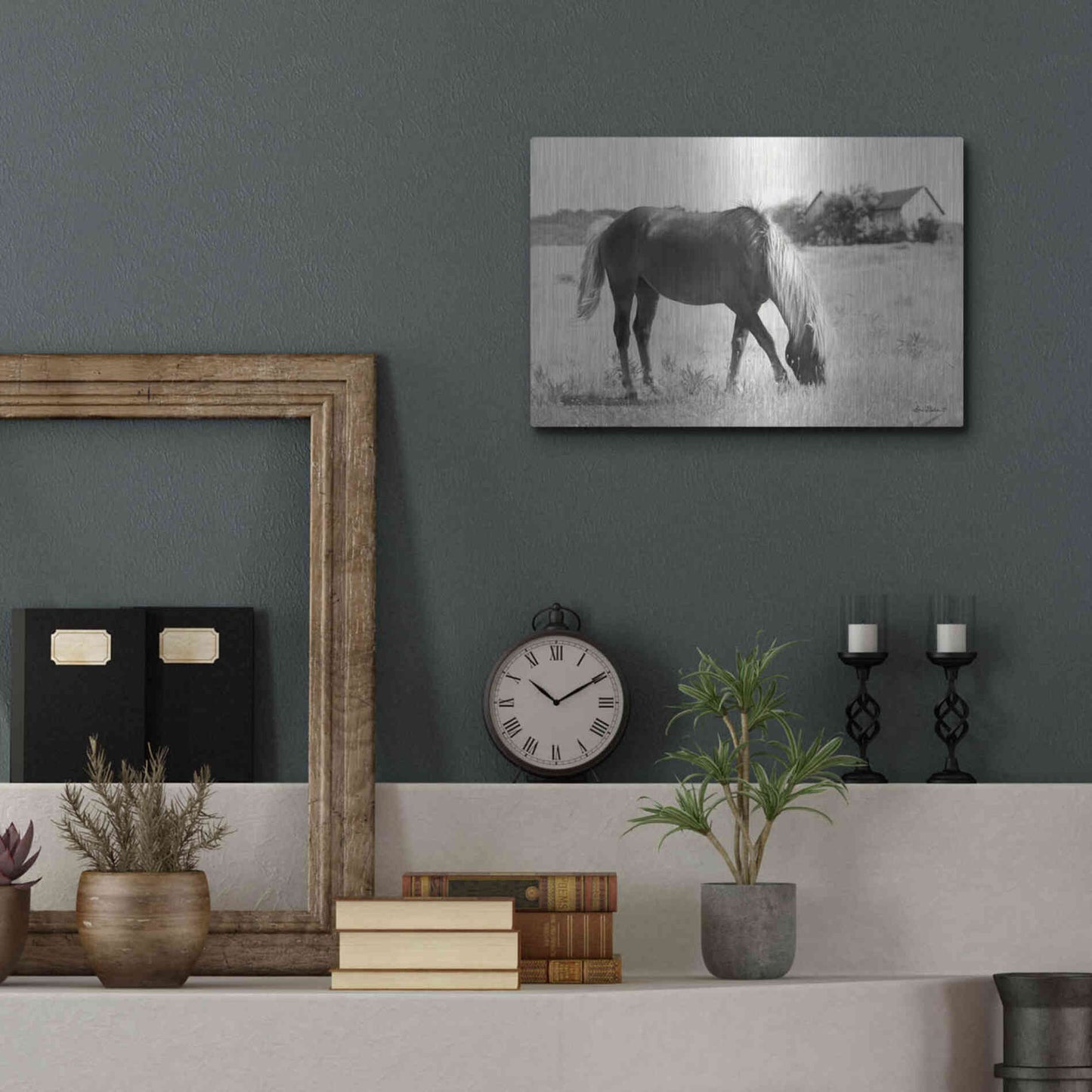 Luxe Metal Art 'Summer Grazing' by Lori Deiter, Metal Wall Art,16x12