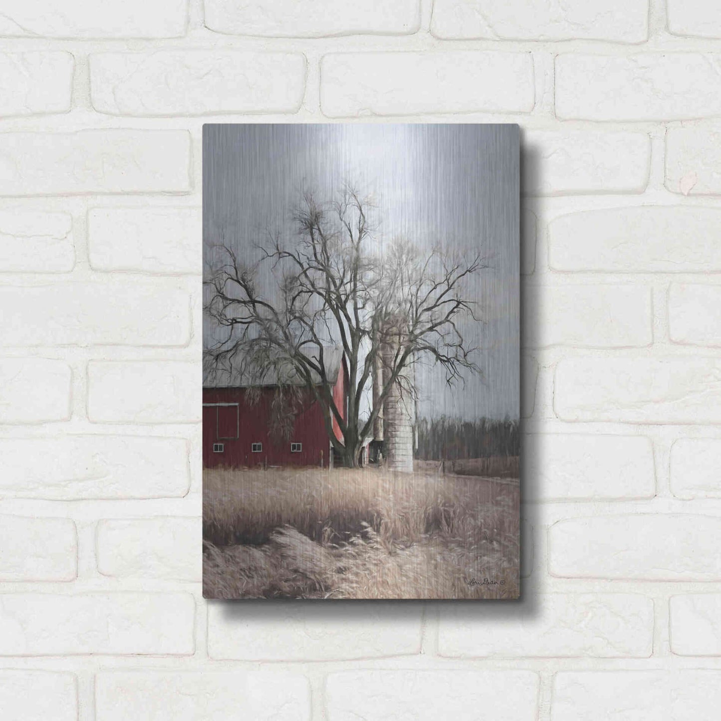 Luxe Metal Art 'Painted Silo' by Lori Deiter, Metal Wall Art,12x16