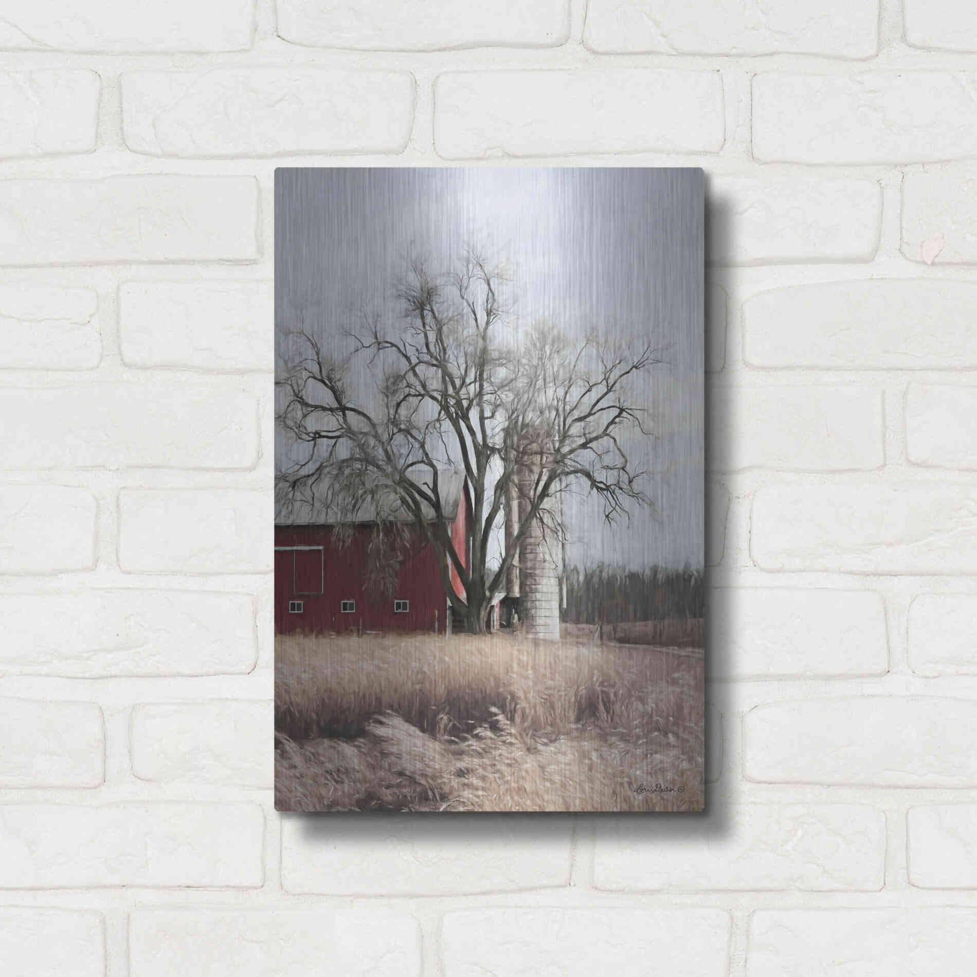 Luxe Metal Art 'Painted Silo' by Lori Deiter, Metal Wall Art,12x16