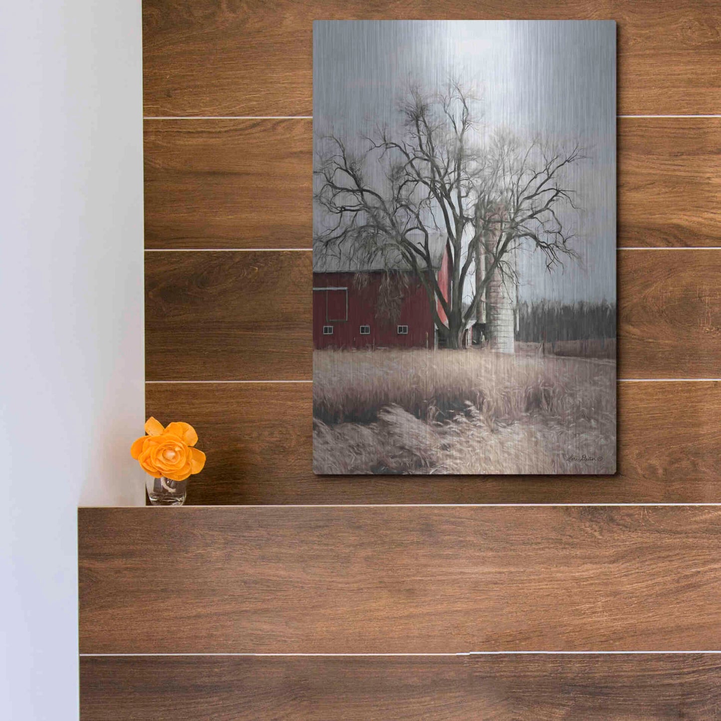 Luxe Metal Art 'Painted Silo' by Lori Deiter, Metal Wall Art,12x16