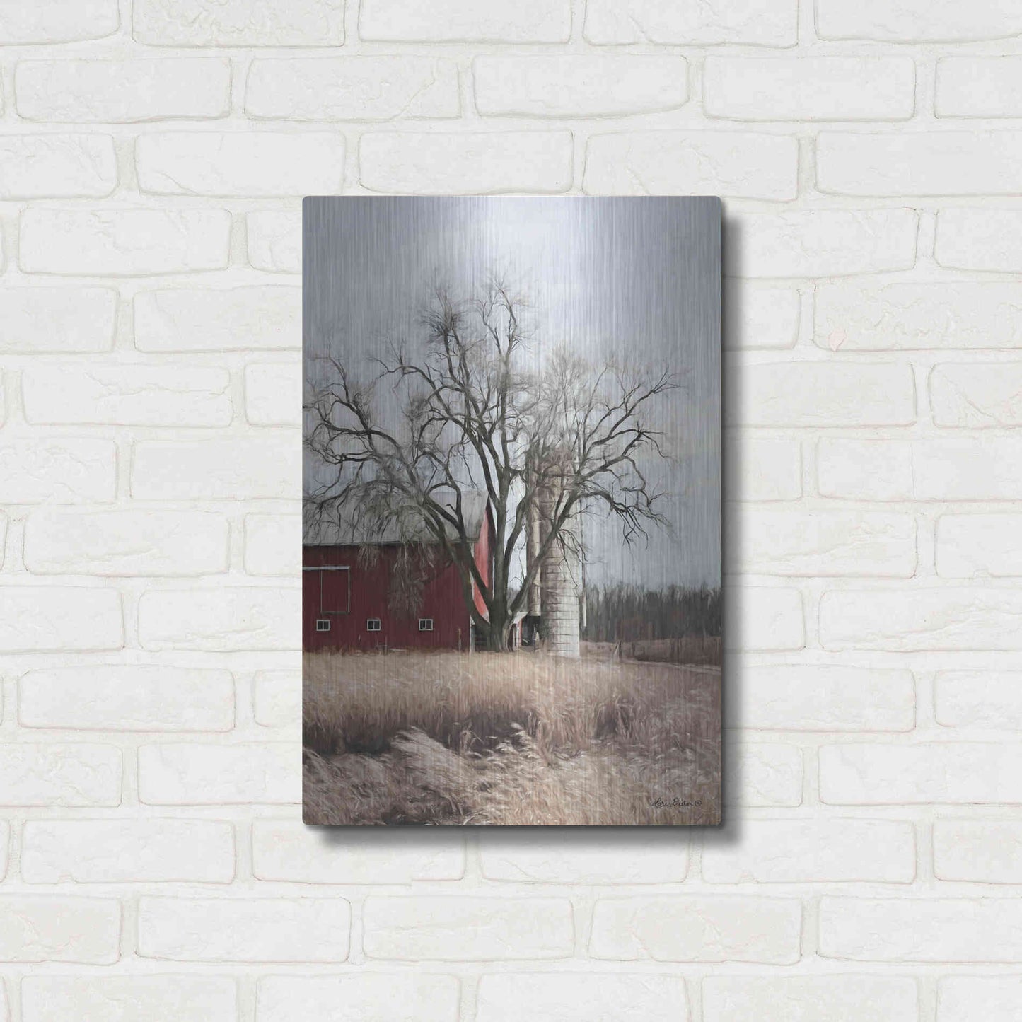 Luxe Metal Art 'Painted Silo' by Lori Deiter, Metal Wall Art,16x24