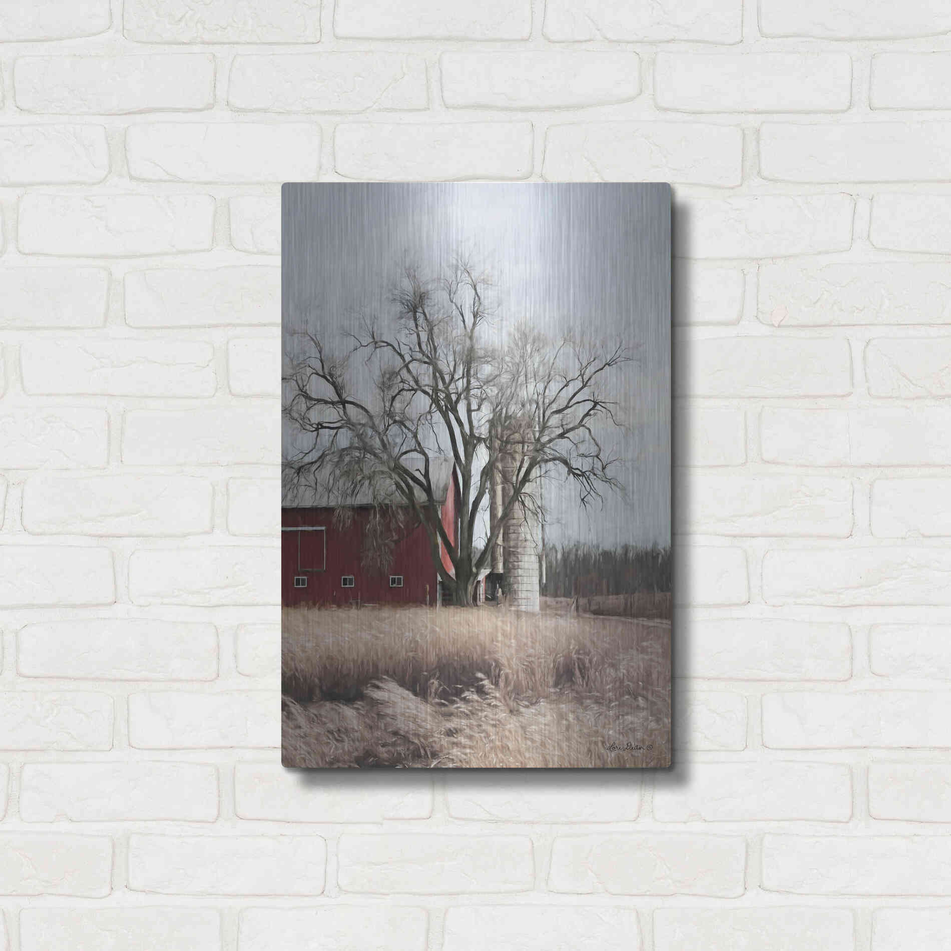 Luxe Metal Art 'Painted Silo' by Lori Deiter, Metal Wall Art,16x24